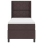 vidaXL Letto a Molle con Materasso e LED Marrone Scuro 80x200 cm in Tessuto