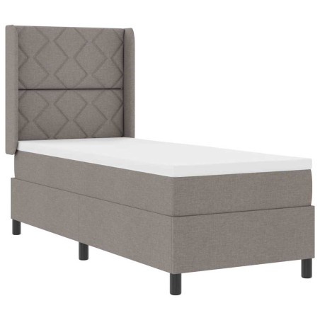 vidaXL Letto a box con materasso e LED in Taupe, 80x200 cm in tessuto