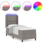 vidaXL Letto a box con materasso e LED in Taupe, 80x200 cm in tessuto vidaXL Letto a box con materasso e LED in Taupe, 80x200 cm in tessuto