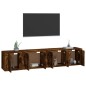 Set di Mobili Porta TV 4 pz Rovere Fumo in Legno Multistrato Set di Mobili Porta TV 4 pz Rovere Fumo in Legno Multistrato