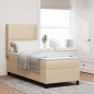 vidaXL Letto con molle e materasso e LED Crema 80x200 cm in tessuto vidaXL Letto con molle e materasso e LED Crema 80x200 cm in tessuto