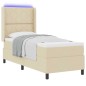 vidaXL Letto con molle e materasso e LED Crema 80x200 cm in tessuto vidaXL Letto con molle e materasso e LED Crema 80x200 cm in tessuto