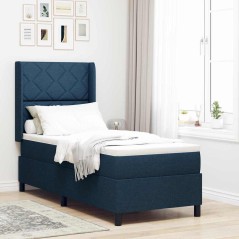 vidaXL Letto con molle e materasso con luce LED blu, 80x200 cm, tessuto