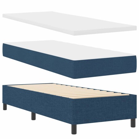 vidaXL Letto con molle e materasso con luce LED blu, 80x200 cm, tessuto