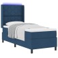 vidaXL Letto con molle e materasso con luce LED blu, 80x200 cm, tessuto vidaXL Letto con molle e materasso con luce LED blu, 80x200 cm, tessuto