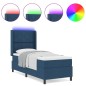 vidaXL Letto con molle e materasso con luce LED blu, 80x200 cm, tessuto vidaXL Letto con molle e materasso con luce LED blu, 80x200 cm, tessuto