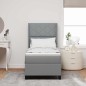 vidaXL Letto a Molle con Materasso e Luce LED Grigio Chiaro 90x190 cm in Tessuto