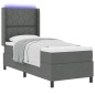 vidaXL Letto a molle con materasso e LED grigio scuro 90x190 cm in tessuto vidaXL Letto a molle con materasso e LED grigio scuro 90x190 cm in tessuto