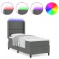 vidaXL Letto a molle con materasso e LED grigio scuro 90x190 cm in tessuto vidaXL Letto a molle con materasso e LED grigio scuro 90x190 cm in tessuto