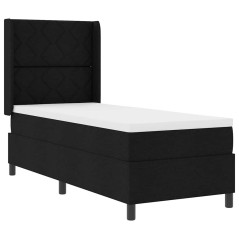 vidaXL Letto con molle e materasso LED, nero, 90x190 cm, in tessuto