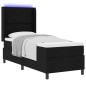 vidaXL Letto con molle e materasso LED, nero, 90x190 cm, in tessuto