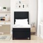 vidaXL Letto con molle e materasso LED, nero, 90x190 cm, in tessuto