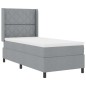 vidaXL Letto a Molle con Materasso e Luce LED Grigio Chiaro 90x200 cm, Tessuto