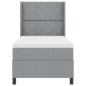 vidaXL Letto a Molle con Materasso e Luce LED Grigio Chiaro 90x200 cm, Tessuto