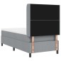 vidaXL Letto a Molle con Materasso e Luce LED Grigio Chiaro 90x200 cm, Tessuto