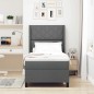 vidaXL Letto con Molle e Materasso & LED Grigio Scuro 90x200 cm in Tessuto