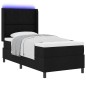 vidaXL Letto Box Spring con Materasso & LED Nero 90x200 cm in Tessuto vidaXL Letto Box Spring con Materasso & LED Nero 90x200 cm in Tessuto