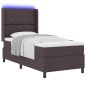 vidaXL Letto Box Spring vitaXL con materasso & LED brown scuro 90x200 cm in tessuto vidaXL Letto Box Spring vitaXL con materasso & LED brown scuro 90x200 cm in tessuto