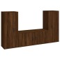 Set Mobili Porta TV 3 pz Rovere Marrone in Legno Multistrato Set Mobili Porta TV 3 pz Rovere Marrone in Legno Multistrato