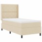 vidaXL Letto Box Spring con Materasso e LED Crema 90x200 cm Tessuto