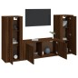 Set Mobili Porta TV 3 pz Rovere Marrone in Legno Multistrato Set Mobili Porta TV 3 pz Rovere Marrone in Legno Multistrato