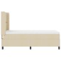vidaXL Letto Box Spring con Materasso e LED Crema 90x200 cm Tessuto