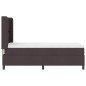 vidaXL Letto con molle e materasso e LED marrone scuro 100x200 cm, tessuto