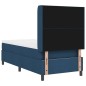 vidaXL Letto Box Spring con Materasso e LED Blu 100x200 cm in Tessuto