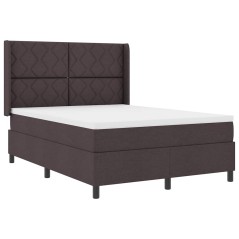 vidaXL Letto con Molle e Materasso & LED Marrone Scuro 140x190 cm in Tessuto