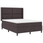 vidaXL Letto con Molle e Materasso & LED Marrone Scuro 140x190 cm in Tessuto vidaXL Letto con Molle e Materasso & LED Marrone Scuro 140x190 cm in Tessuto
