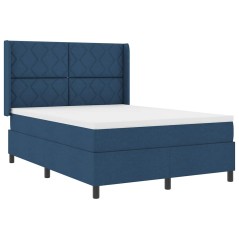 vidaXL Letto a molle con materasso e luci LED blu 140x190 cm in tessuto