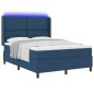 vidaXL Letto a molle con materasso e luci LED blu 140x190 cm in tessuto vidaXL Letto a molle con materasso e luci LED blu 140x190 cm in tessuto