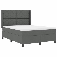 vidaXL Letto con molle, materasso e LED grigio scuro, 140x200 cm, tessuto
