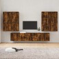 Set di Mobili Porta TV 6 pz Rovere Fumo in Legno Multistrato Set di Mobili Porta TV 6 pz Rovere Fumo in Legno Multistrato
