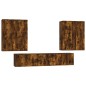 Set di Mobili Porta TV 6 pz Rovere Fumo in Legno Multistrato Set di Mobili Porta TV 6 pz Rovere Fumo in Legno Multistrato