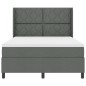 vidaXL Letto con molle e materasso & LED grigio scuro 160x200 cm in tessuto