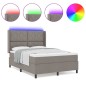 vidaXL Letto con molle, materasso e LED Tortora 160x200 cm in tessuto vidaXL Letto con molle, materasso e LED Tortora 160x200 cm in tessuto