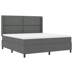 vidaXL Letto con molle e materasso e LED grigio scuro, 180x200 cm, tessuto