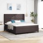 vidaXL Letto con molle e materasso & LED marrone scuro 180x200 cm in tessuto