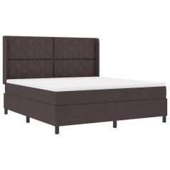 vidaXL Letto con molle e materasso & LED marrone scuro 180x200 cm in tessuto