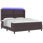 vidaXL Letto con molle e materasso & LED marrone scuro 180x200 cm in tessuto