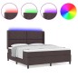 vidaXL Letto con molle e materasso & LED marrone scuro 180x200 cm in tessuto