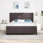 vidaXL Letto con molle e materasso & LED marrone scuro 180x200 cm in tessuto