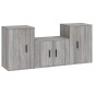 Set Mobili Porta TV 3 pz Grigio Sonoma in Legno Multistrato Set Mobili Porta TV 3 pz Grigio Sonoma in Legno Multistrato