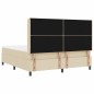 vidaXL Letto a molle con materasso e LED crema 180x200 cm in tessuto