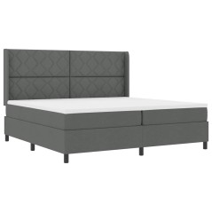vidaXL Letto a molle con materasso e luci LED, grigio scuro, 200x200 cm, tessuto