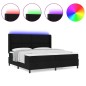 vidaXL Letto Box Spring con materasso e LED nero 200x200 cm, tessuto