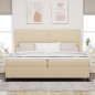 vidaXL Letto con rete a molle e materasso con LED Crema 200x200 cm in tessuto
