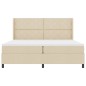 vidaXL Letto con rete a molle e materasso con LED Crema 200x200 cm in tessuto