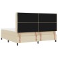 vidaXL Letto con rete a molle e materasso con LED Crema 200x200 cm in tessuto